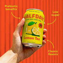 Load image into Gallery viewer, HALFDAY Prebiotic Iced Tea, Lemon, 12oz (Pack of 12)