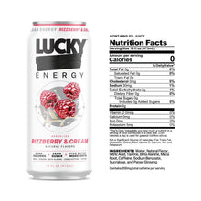 Load image into Gallery viewer, Lucky Energy Sparkling Energy Drink, Rizzberry & Cream, 16oz (Pack of 12)