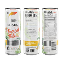 Load image into Gallery viewer, CELSIUS Sparkling Energy Drink, Tropical Vibe, 12oz (Pack of 12)