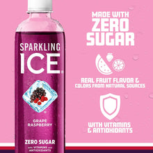 Load image into Gallery viewer, Sparkling Ice Flavored Sparkling Water, Grape Raspberry, 17 oz (Pack of 12)