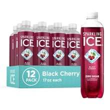 Load image into Gallery viewer, Sparkling Ice Flavored Sparkling Water, Black Cherry, 17 oz (Pack of 12)