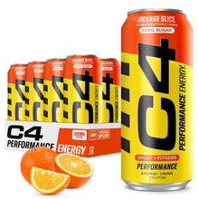 Load image into Gallery viewer, Cellucor C4 Performance Zero Sugar Energy Drink, Orange Slice, 16oz (Pack of 12)