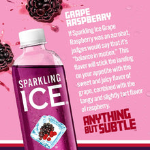Load image into Gallery viewer, Sparkling Ice Flavored Sparkling Water, Grape Raspberry, 17 oz (Pack of 12)