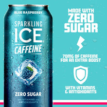 Load image into Gallery viewer, Sparkling ICE Sparkling Water with Caffeine, Blue Raspberry, 16oz Cans (Pack Of 12)
