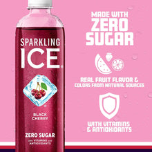 Load image into Gallery viewer, Sparkling Ice Flavored Sparkling Water, Black Cherry, 17 oz (Pack of 12)