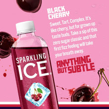 Load image into Gallery viewer, Sparkling Ice Flavored Sparkling Water, Black Cherry, 17 oz (Pack of 12)