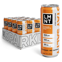 LMNT Sparkling Electrolyte Drink, Orange Salt, 12oz (Pack of 12)