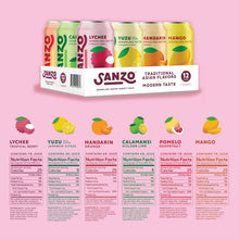 Load image into Gallery viewer, Sanzo Flavored Sparkling Water, 6 Flavor Variety, 12oz (Pack of 12)