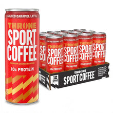 Load image into Gallery viewer, Throne Sport Cold Brew Coffee 10g Protein, Salted Caramel Latte, 11oz (Pack of 12)