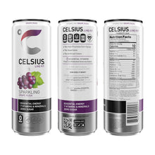 Load image into Gallery viewer, CELSIUS Sparkling Energy Drink, Grape, 12oz (Pack of 12)