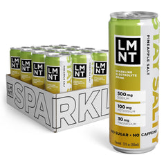 LMNT Sparkling Electrolyte Drink, Pineapple Salt, 12oz (Pack of 12)