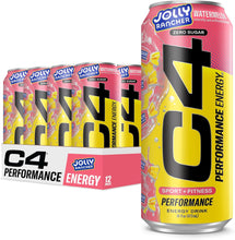 Load image into Gallery viewer, Cellucor C4 Performance Zero Sugar Energy Drink, Jolly Rancher Watermelon, 16 oz (Pack of 12)