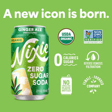 Load image into Gallery viewer, Nixie Organic Zero Sugar Soda, Ginger Ale, 12oz (Pack of 12)