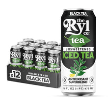 Load image into Gallery viewer, RYL Iced Tea, Unsweetened Black Tea, 16oz (Pack of 12)