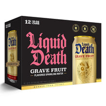 Load image into Gallery viewer, Liquid Death Flavored Sparkling Water, Grave Fruit, 12oz (Pack of 12)