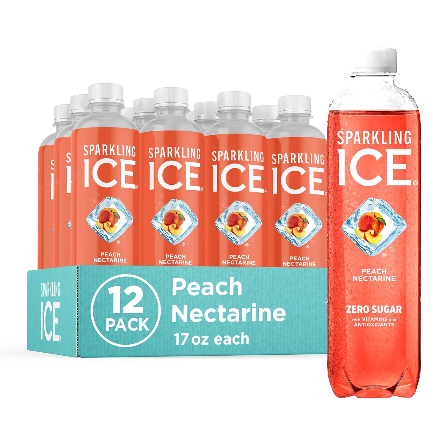 Sparkling Ice Flavored Sparkling Water, Peach Nectarine, 17 oz