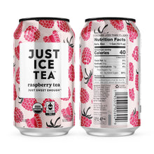 Load image into Gallery viewer, Just Ice Tea, Raspberry Tea, 12oz (Pack of 12)