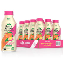 Load image into Gallery viewer, Saint James Organic Brewed Iced Tea, Passion Fruit & Peach, 16oz (Pack of 12)