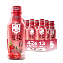 Load image into Gallery viewer, Muscle Milk PRO 42g Protein Shake, Strawberries 'N Cream, 14 Fl Oz (Pack of 12)