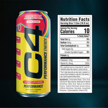 Load image into Gallery viewer, Cellucor C4 Performance Zero Sugar Energy Drink, Cosmic Rainbow, 16oz (Pack of 12)