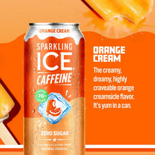 Load image into Gallery viewer, Sparkling ICE Sparkling Water with Caffeine, Orange Cream, 16oz Cans (Pack Of 12)