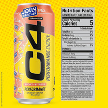 Load image into Gallery viewer, Cellucor C4 Performance Zero Sugar Energy Drink, Jolly Rancher Peach, 16 oz (Pack of 12)
