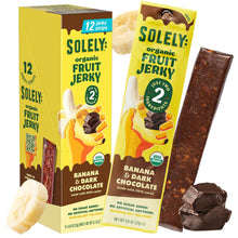 Load image into Gallery viewer, Solely Organic Fruit Jerky, Banana & Dark Chocolate, 0.8oz (Pack of 12)
