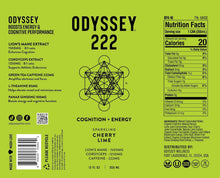 Load image into Gallery viewer, Odyssey 222 Sparkling Energy Drink, Cherry Lime, 12oz (Pack of 12)