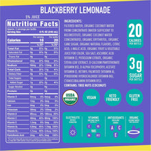 Load image into Gallery viewer, ROAR Complete Hydration Organic Drink, Blackberry Lemonade, 18 oz (Pack of 12)