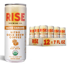 Load image into Gallery viewer, RISE Brewing Co. Nitro Cold Brew Coffee, Salted Caramel, 7 fl. oz. Cans (Pack of 12)