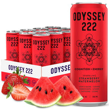 Load image into Gallery viewer, Odyssey 222 Sparkling Energy Drink, Strawberry Watermelon, 12oz (Pack of 12)