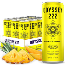 Load image into Gallery viewer, Odyssey 222 Sparkling Energy Drink, Pineapple Mango, 12oz (Pack of 12)