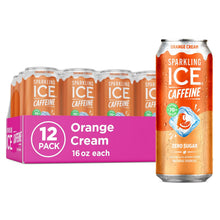 Load image into Gallery viewer, Sparkling ICE Sparkling Water with Caffeine, Orange Cream, 16oz Cans (Pack Of 12)