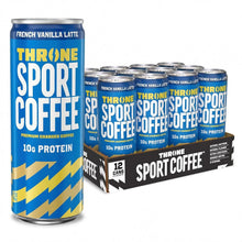 Load image into Gallery viewer, Throne Sport Cold Brew Coffee 10g Protein, French Vanilla Latte, 11oz (Pack of 12)