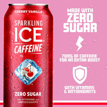 Load image into Gallery viewer, Sparkling ICE Sparkling Water with Caffeine, Cherry Vanilla, 16oz Cans (Pack Of 12)
