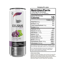 Load image into Gallery viewer, CELSIUS Sparkling Energy Drink, Grape, 12oz (Pack of 12)