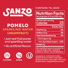 Load image into Gallery viewer, Sanzo Flavored Sparkling Water, Pomelo (Grapefruit), 12oz (Pack of 12)
