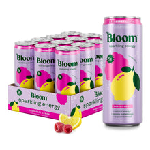 Load image into Gallery viewer, Bloom Sparkling Energy Drink, Raspberry Lemon, 12oz (Pack of 12)