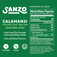 Load image into Gallery viewer, Sanzo Flavored Sparkling Water, Calamansi (Lime), 12oz (Pack of 12)