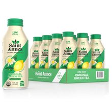 Load image into Gallery viewer, Saint James Organic Brewed Iced Tea, Original Green Tea, 16oz (Pack of 12)