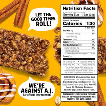 Load image into Gallery viewer, Junkless Chewy Granola Bars, Cinnamon Roll, 1.1 oz (Pack of 4)