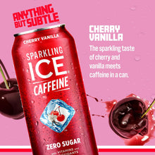 Load image into Gallery viewer, Sparkling ICE Sparkling Water with Caffeine, Cherry Vanilla, 16oz Cans (Pack Of 12)