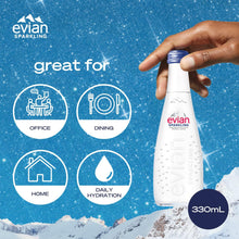 Load image into Gallery viewer, Evian Natural Sparkling Carbonated Water, 11.1 Fl Oz Glass Bottles (Pack of 20)