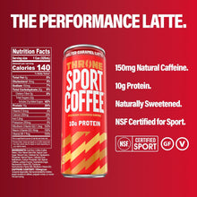 Load image into Gallery viewer, Throne Sport Cold Brew Coffee 10g Protein, Salted Caramel Latte, 11oz (Pack of 12)
