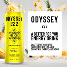 Load image into Gallery viewer, Odyssey 222 Sparkling Energy Drink, Pineapple Mango, 12oz (Pack of 12)