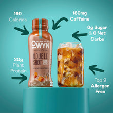 Load image into Gallery viewer, OWYN Non-Dairy Coffee Shake 20g Protein, Double Shot Caramel Macchiato, 12oz (Pack of 12)