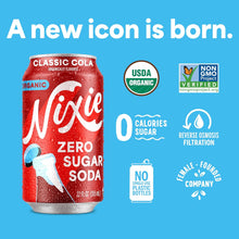 Load image into Gallery viewer, Nixie Organic Zero Sugar Soda, Classic Cola, 12oz (Pack of 12)