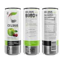Load image into Gallery viewer, CELSIUS Sparkling Energy Drink, Green Apple Cherry, 12oz (Pack of 12)