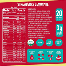 Load image into Gallery viewer, ROAR Complete Hydration Organic Drink, Strawberry Lemonade, 18 oz (Pack of 12)