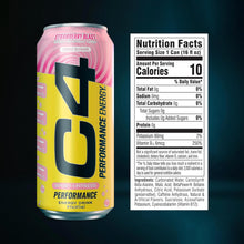 Load image into Gallery viewer, Cellucor C4 Performance Zero Sugar Energy Drink, Strawberry Blast, 16oz (Pack of 12)